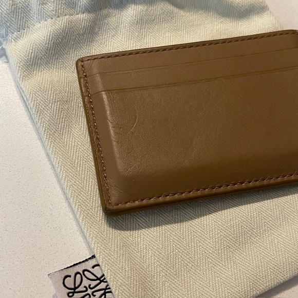LOEWE x Suna Fujita Lemur Brown Calfskin Leather Card Holder wallet w/ Box - Picture 7 of 16